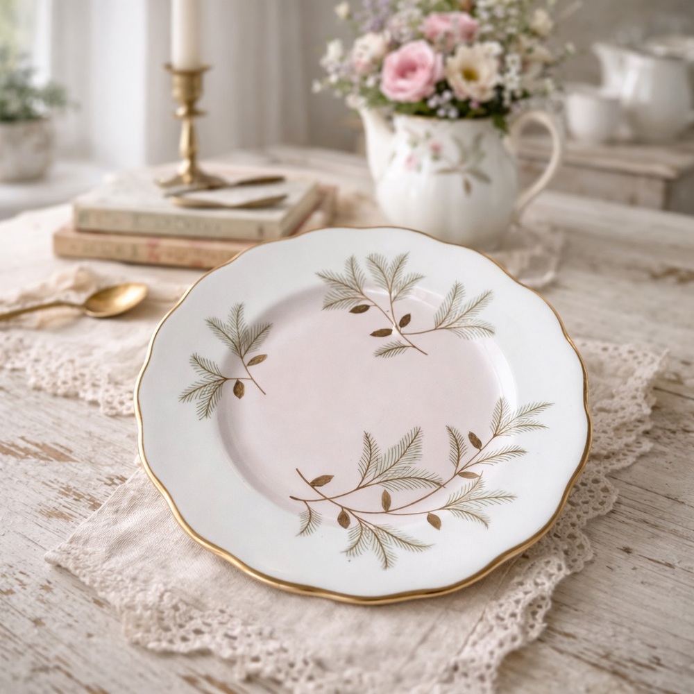 Vintage Royal Albert China Side Plate – Braemar Pink Pattern (1950s–1960s)